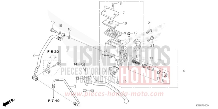 REAR BRAKE MASTER CYLINDER de Forza 350 PEARL NIGHTSTAR BLACK (NHA84) 2026